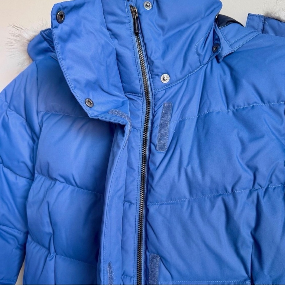 Columbia Crystal Caves Mid Blue Puffer Winter Coat Faux Fur Jacket XS - Picture 7 of 11